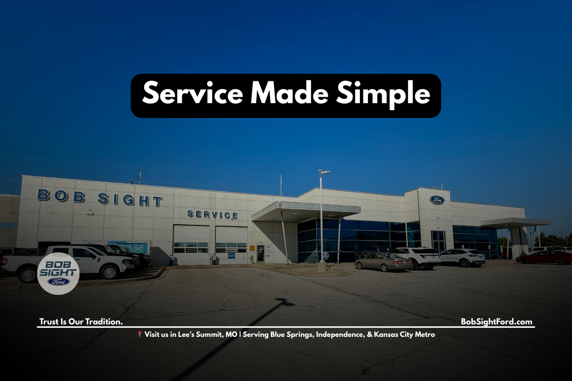 Ford service center in Lee’s Summit MO at Bob Sight Ford offering pickup and delivery and mobile service for Kansas City Metro drivers