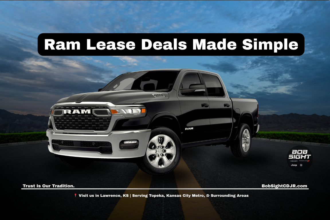 Ram 1500 lease offers in Lawrence KS at Bob Sight CDJR serving Kansas City Metro drivers searching Ram lease deals near me