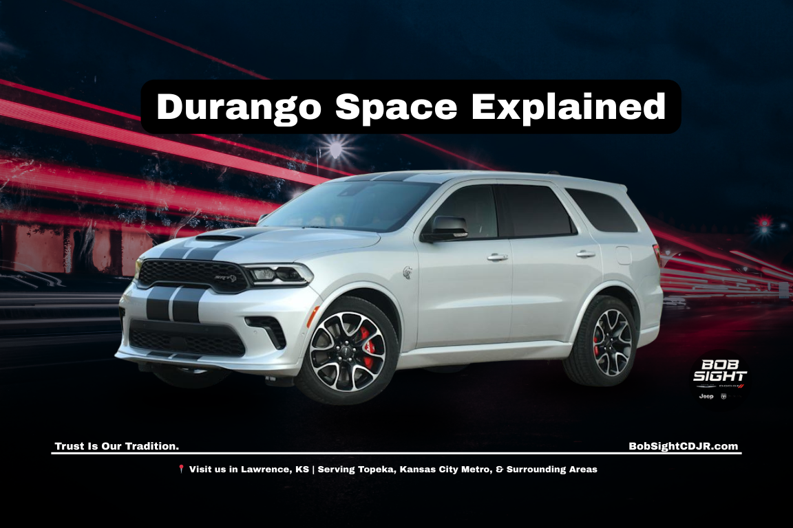 Dodge Durango interior seating and cargo space at Bob Sight CDJR in Lawrence KS serving Kansas City Metro drivers