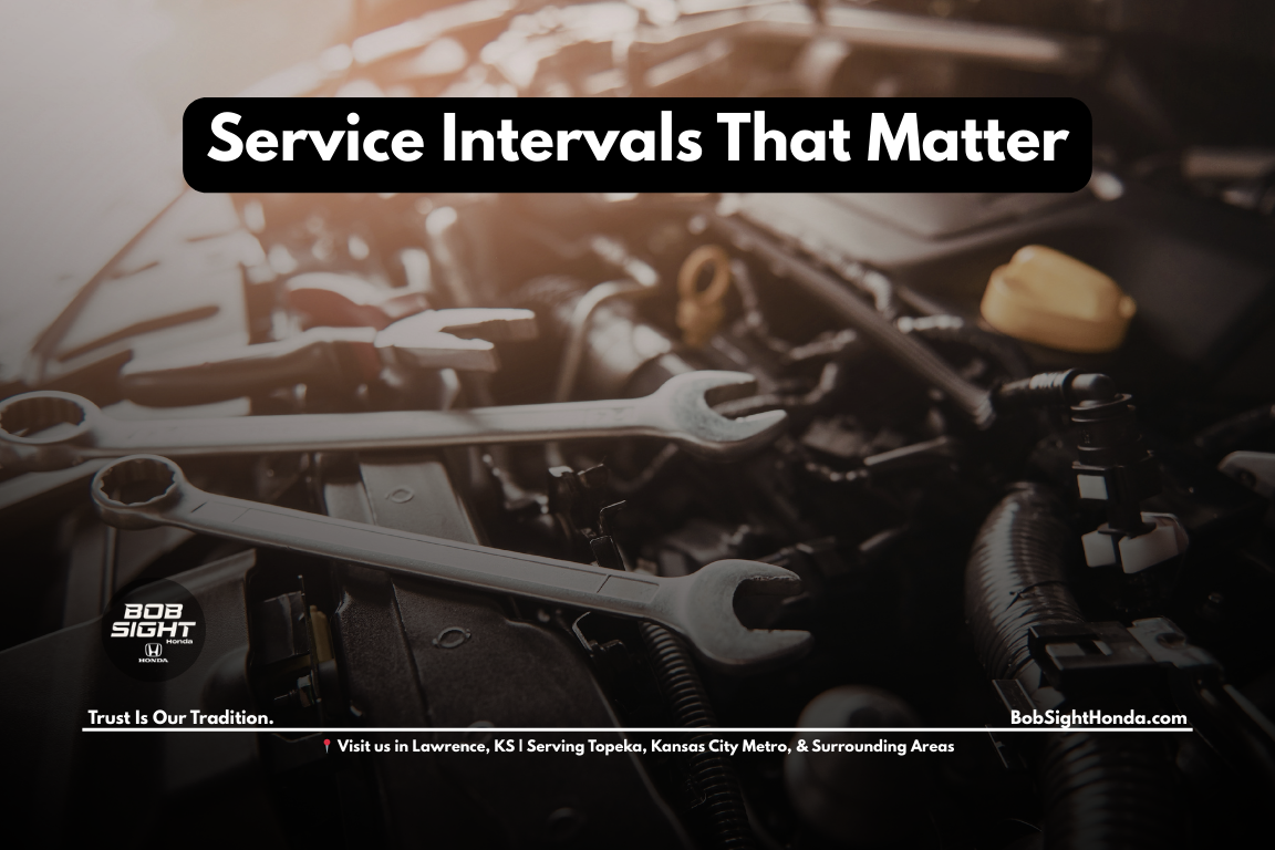 Honda service maintenance inspection in Lawrence Kansas at Bob Sight Honda highlighting important service intervals for Kansas City Metro drivers
