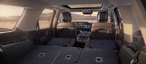 interior of the 2026 Ford Expedition with seats folded