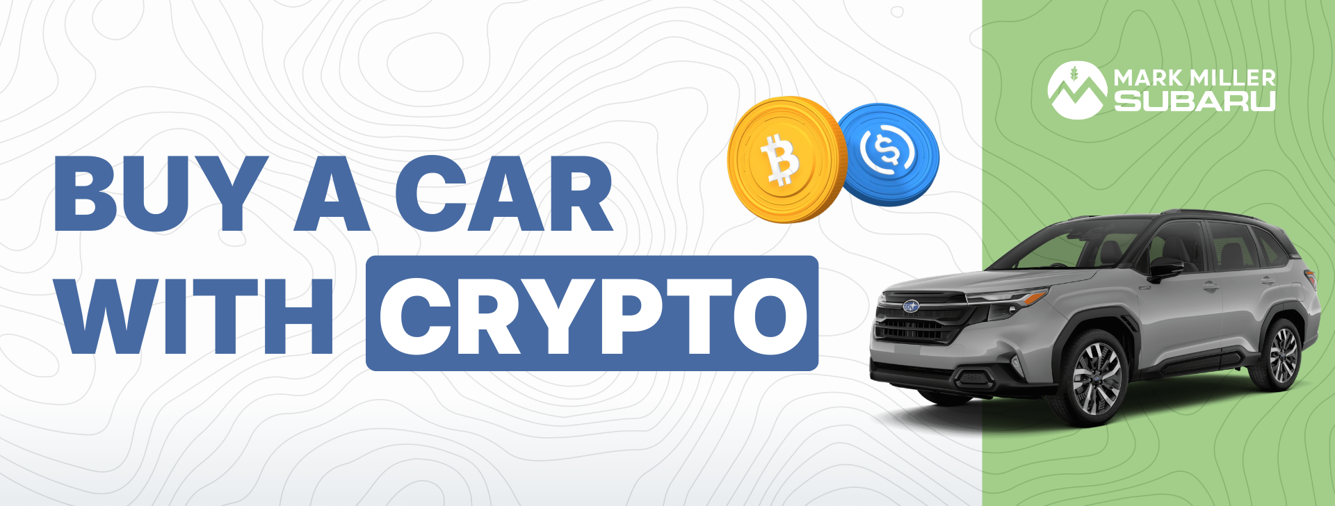 Buy a car with cryptocurrency at Mark Miller Subaru