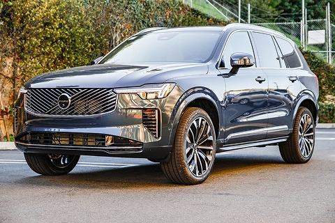 blue 2026 Volvo XC90 SUV parked at the Volvo Cars Mission Viejo dealership in Mission Viejo, CA