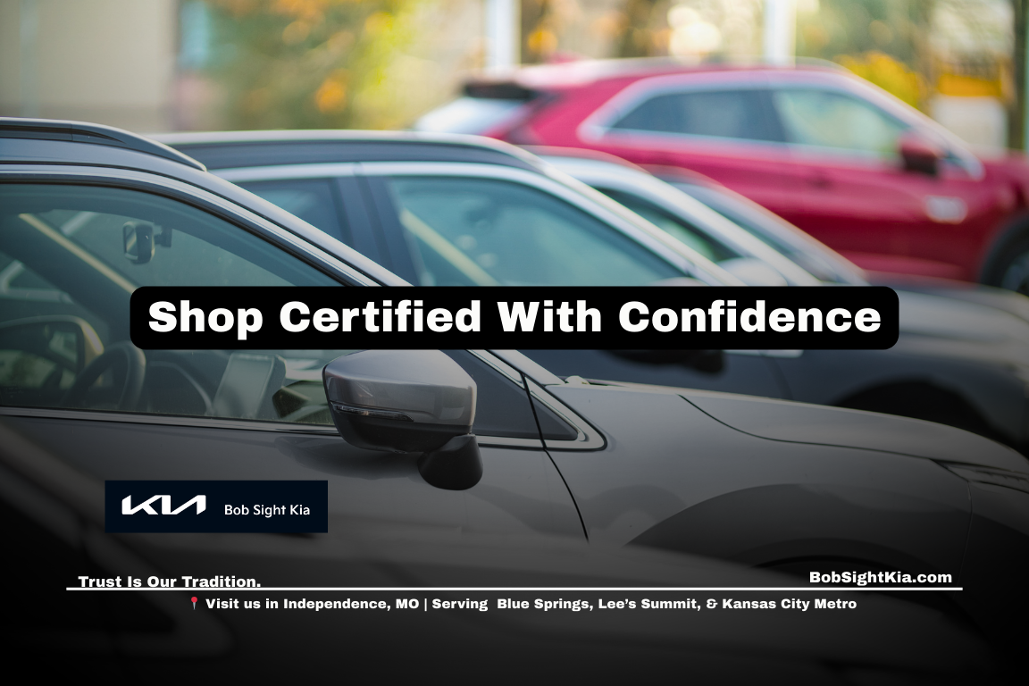 Certified pre-owned Kia for sale in Independence MO at Bob Sight Kia serving Liberty and Lee’s Summit drivers