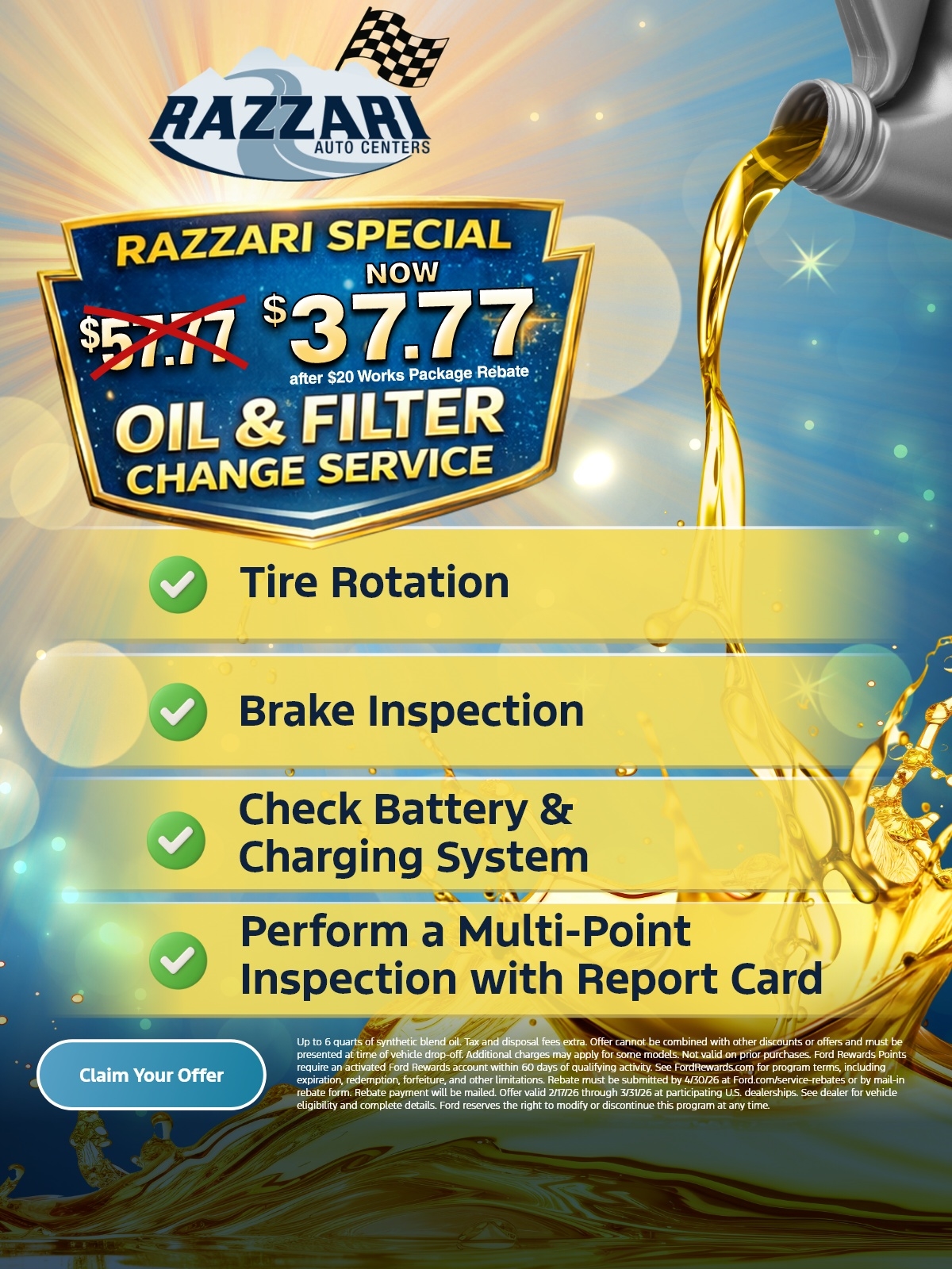 SRP 2 oil change