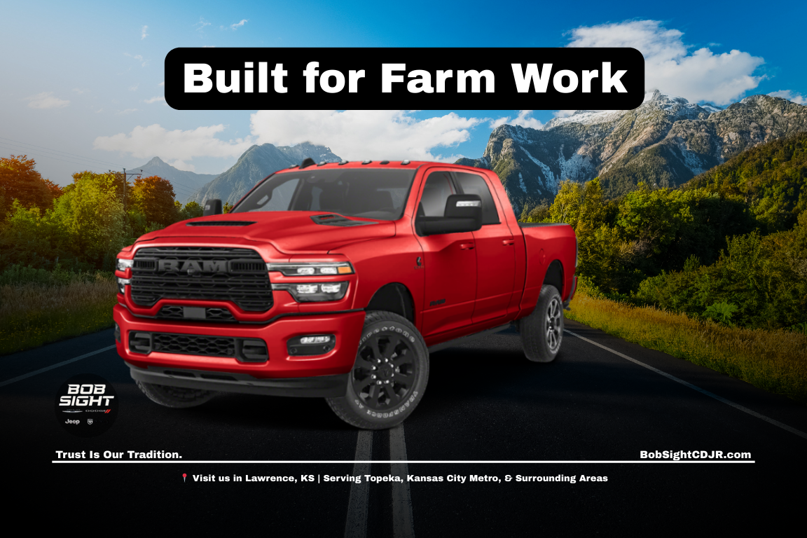 Ram 2500 in Lawrence KS set up for farm and ranch use at Bob Sight CDJR serving Douglas County and Kansas City Metro drivers