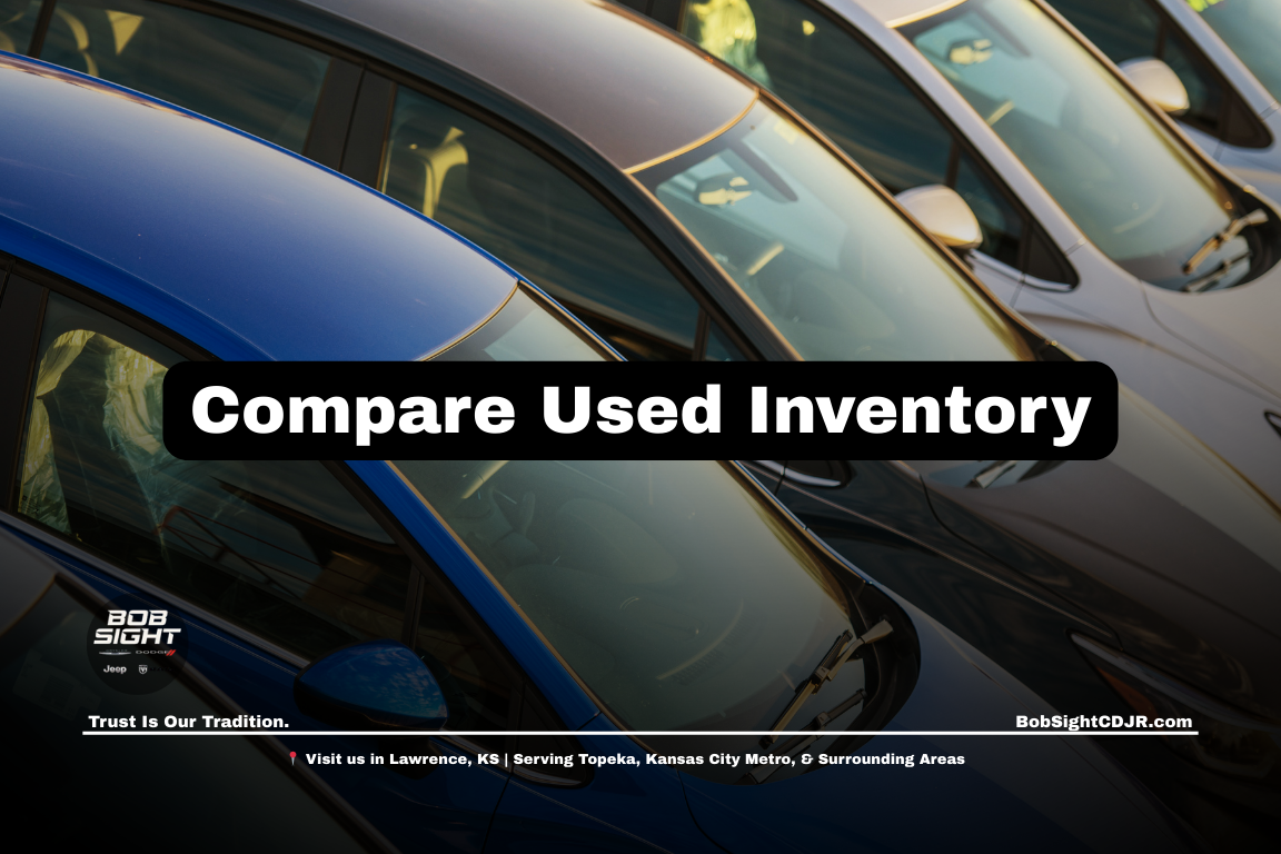 Used vehicle inventory at Bob Sight CDJR in Lawrence KS helping Douglas County drivers compare pre owned cars and SUVs