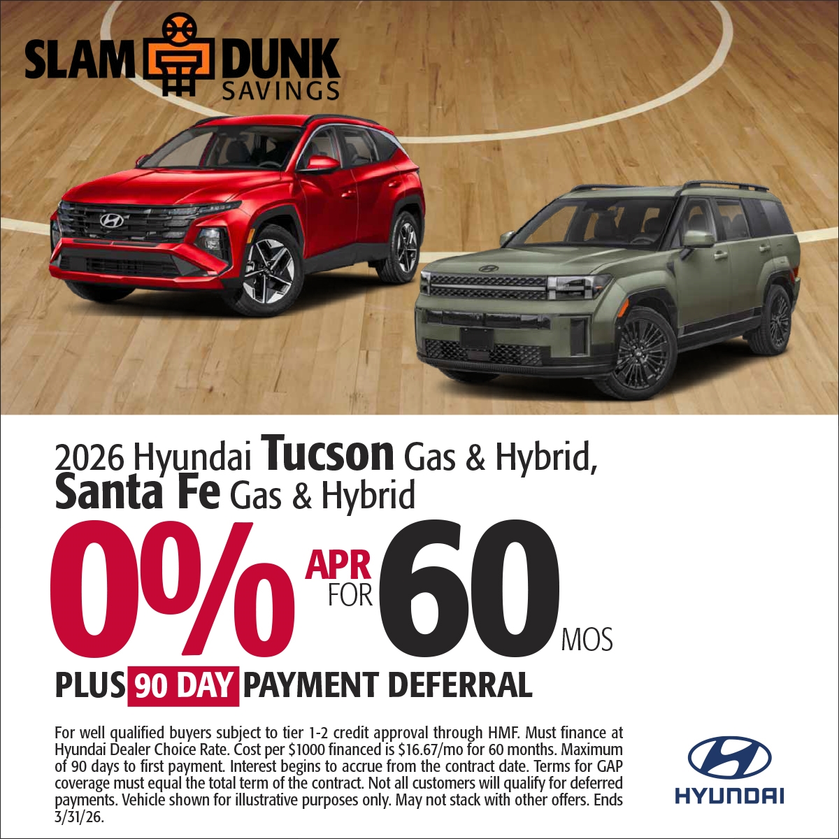 2026 Tucson Gas & Hybrid, Santa Fe Gas & Hybrid