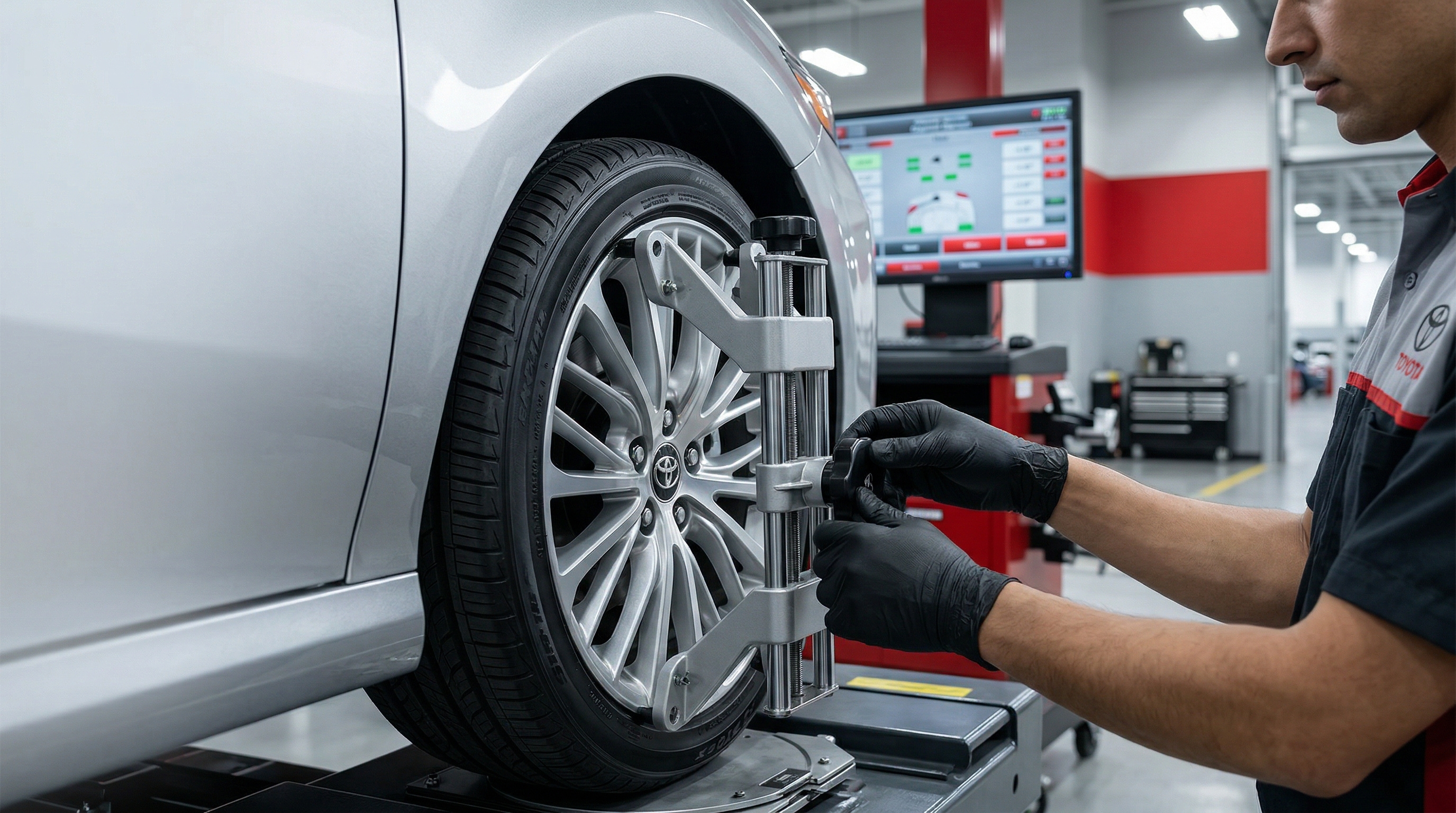Toyota wheel alignment service at Toyota of Downtown Chicago