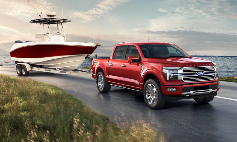 2026 Ford F-150 towing a boat