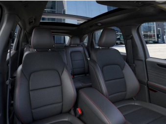 Ford Escape interior with leather seats and panoramic sunroof