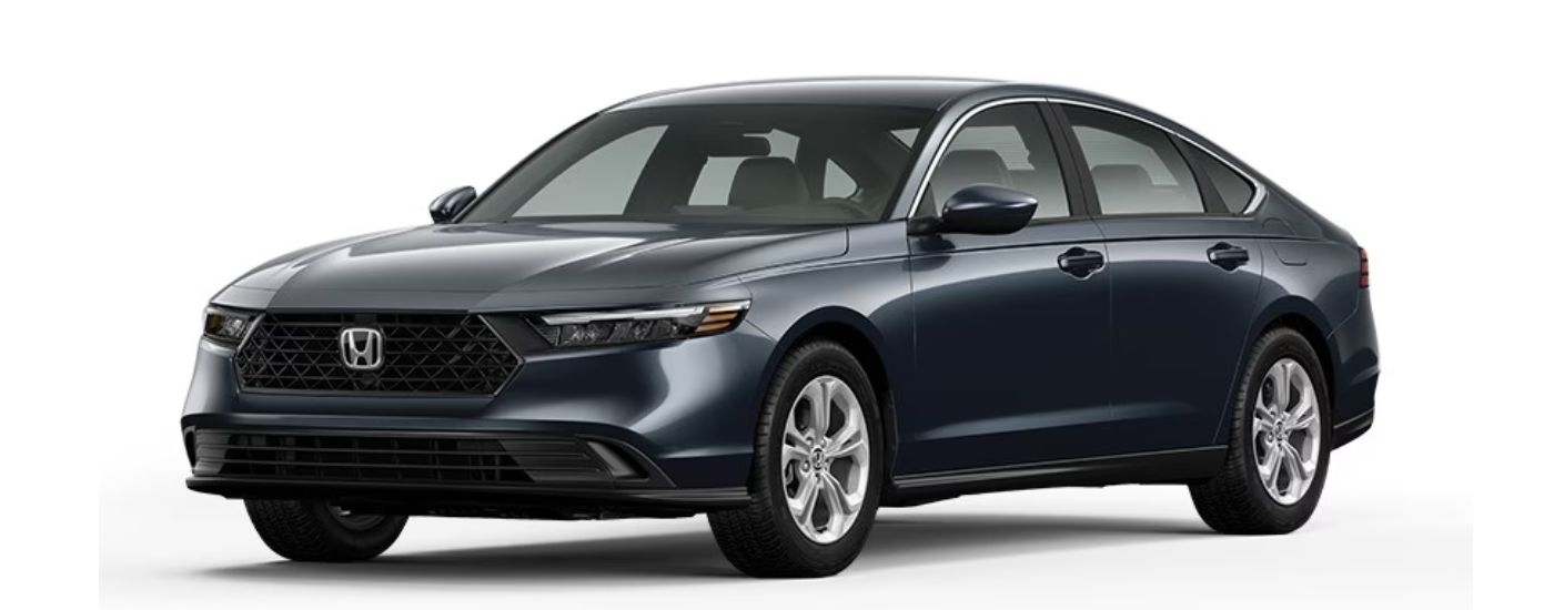 A blue 2026 Honda Accord angled left.