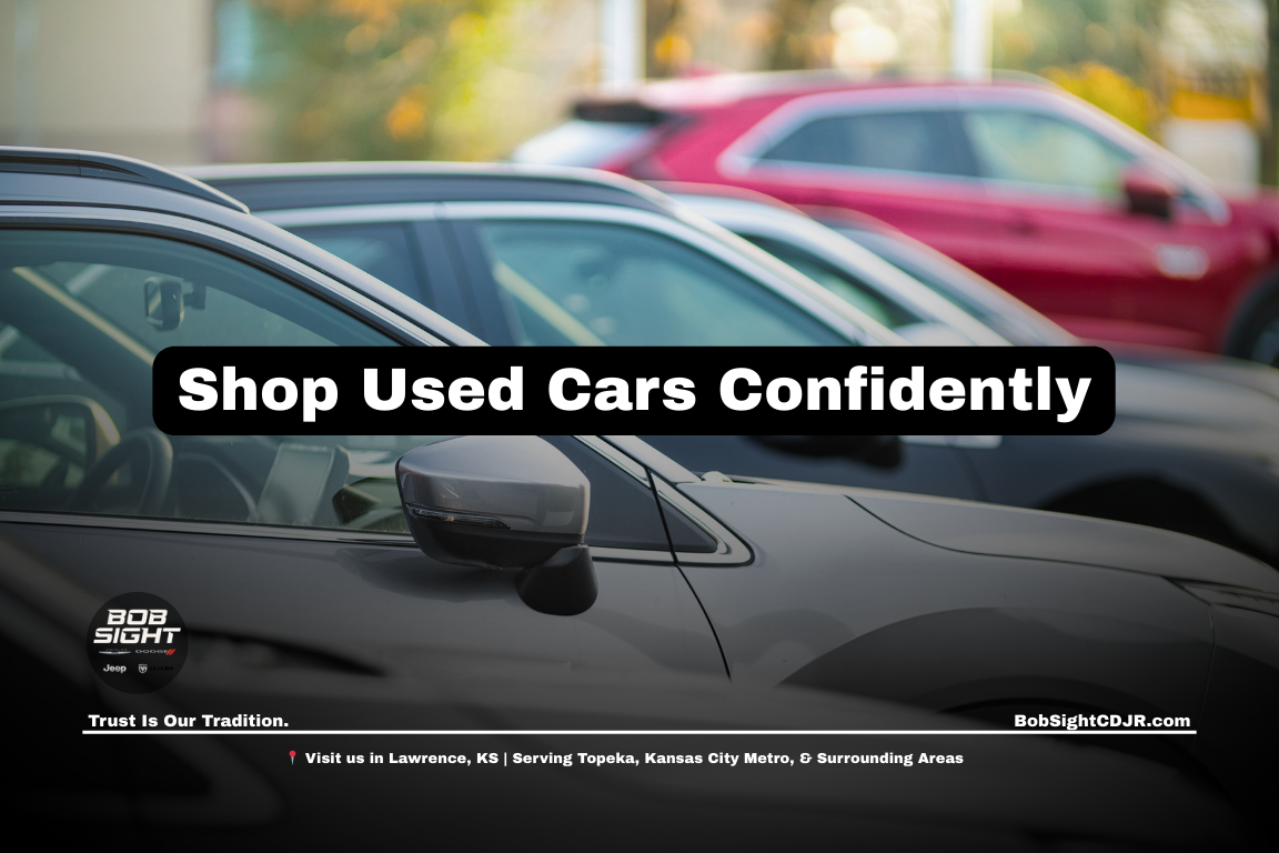 Used cars for sale in Lawrence Kansas at Bob Sight CDJR helping Douglas County drivers shop confidently for pre owned vehicles
