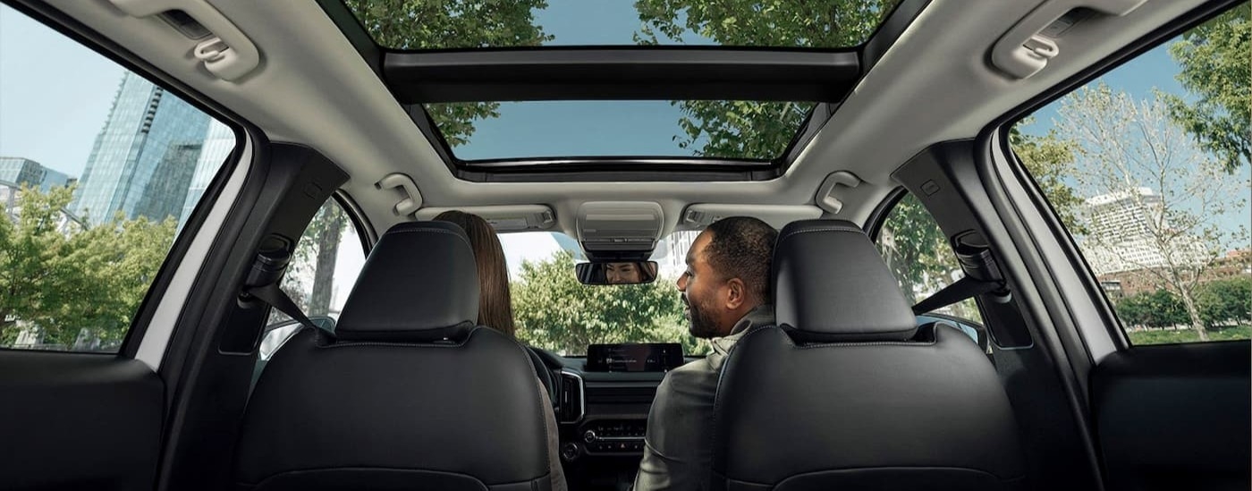 The multi-colored interior in a 2026 Mazda CX-50.