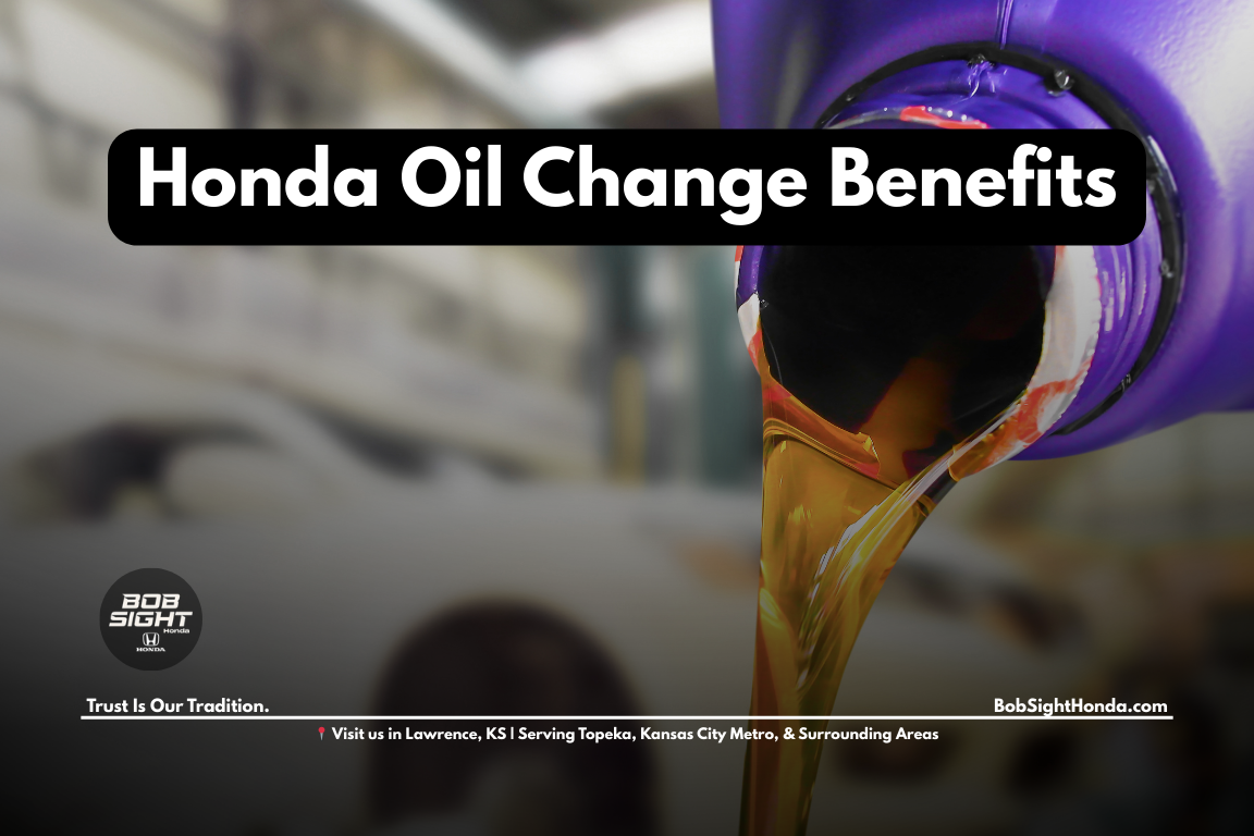 Honda oil change service in Lawrence Kansas at Bob Sight Honda helping protect long term engine reliability for Northeast Kansas drivers
