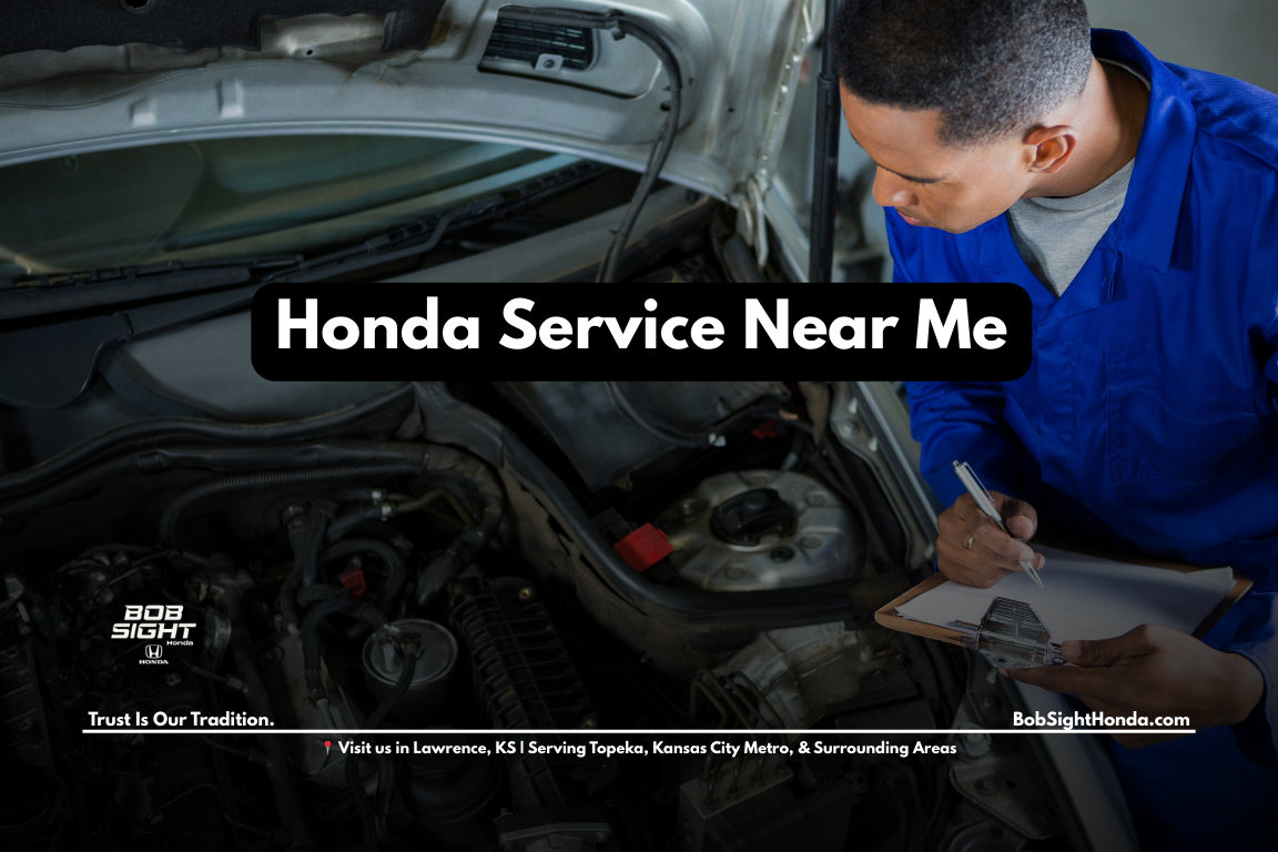 Honda service near me for Douglas County drivers at Bob Sight Honda in Lawrence Kansas providing routine maintenance and vehicle inspections