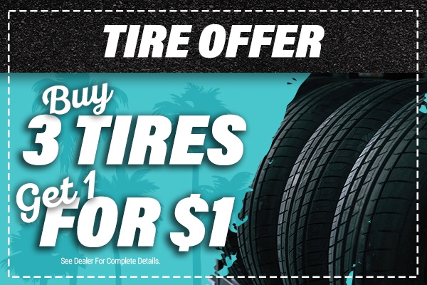 Buy 3 Tires, Get 1 For $1
