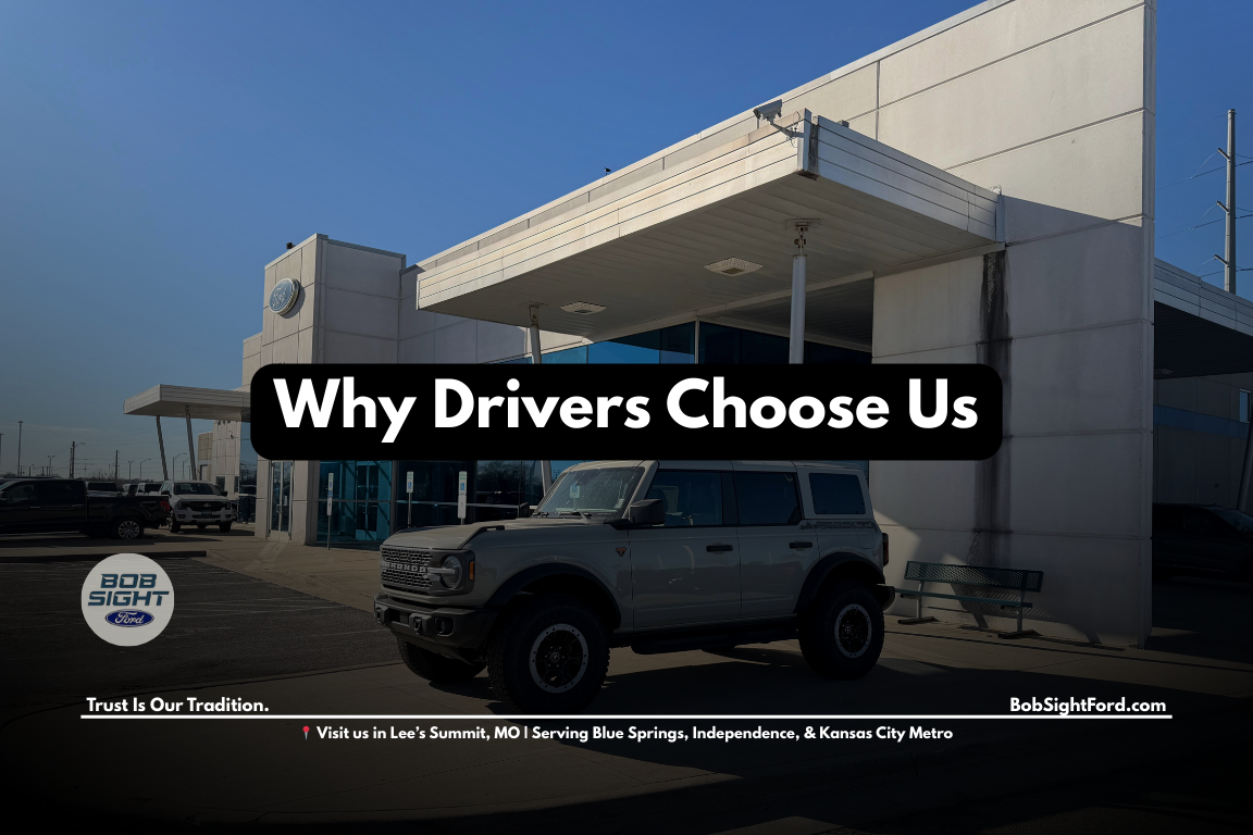 Ford dealership near Kansas City at Bob Sight Ford in Lee’s Summit Missouri serving Kansas City Metro drivers