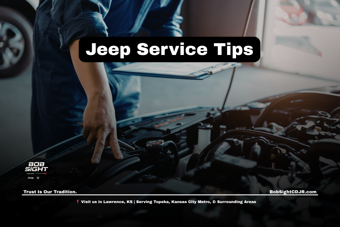 Jeep service near me in Lawrence KS at Bob Sight CDJR service center helping Kansas City Metro drivers maintain their vehicles