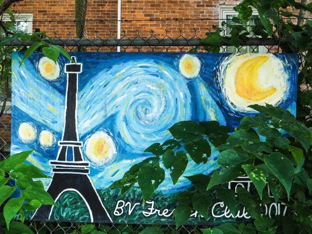 Art in Boardman Ohio - Mural of France