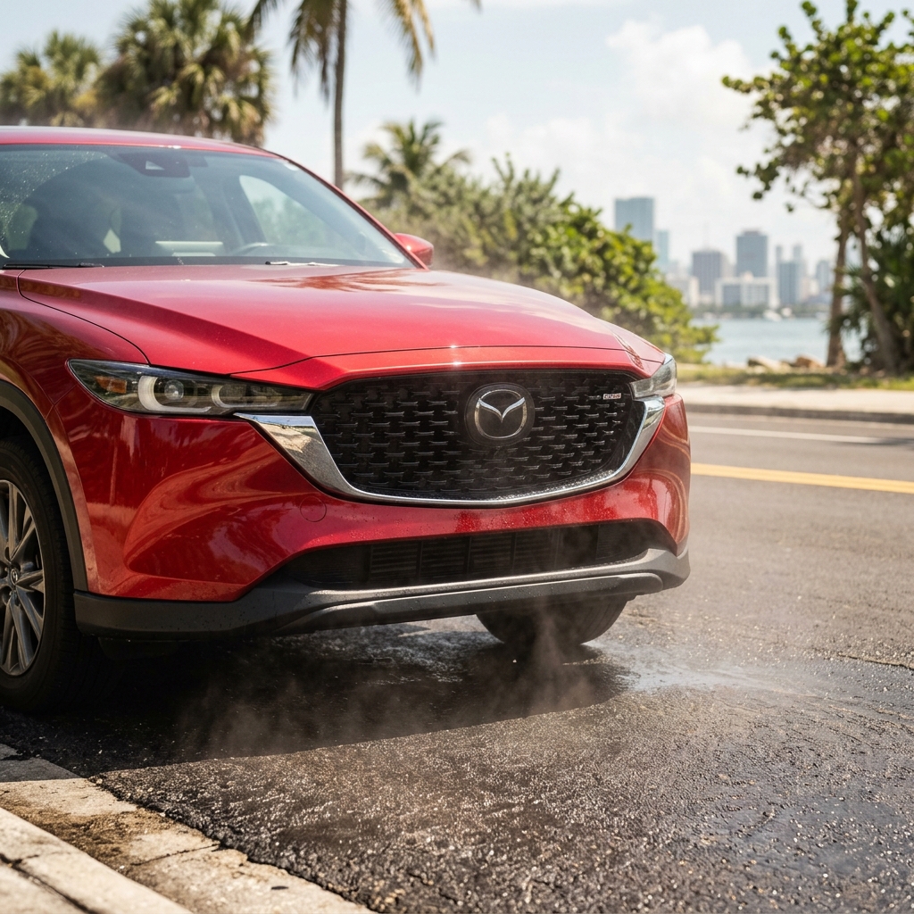 Miami heat degrades brake fluid boiling point and accelerates caliper corrosion