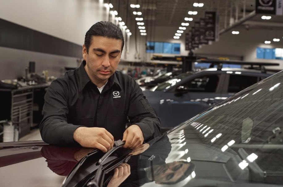 Mazda wiper blade replacement at Brickell Mazda in Miami, FL - Mazda-approved blades for clear visibility in South Florida rain