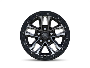 17-Inch Machined Faced Black Beadlock Wheels with Black Pockets