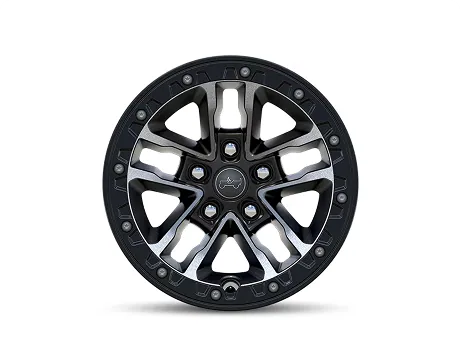 17-Inch Machined Faced Black Beadlock Wheels with Black Pockets