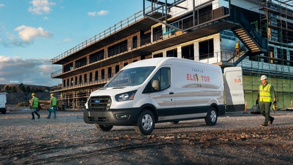 Ford Transit cargo van at construction job site for commercial use
