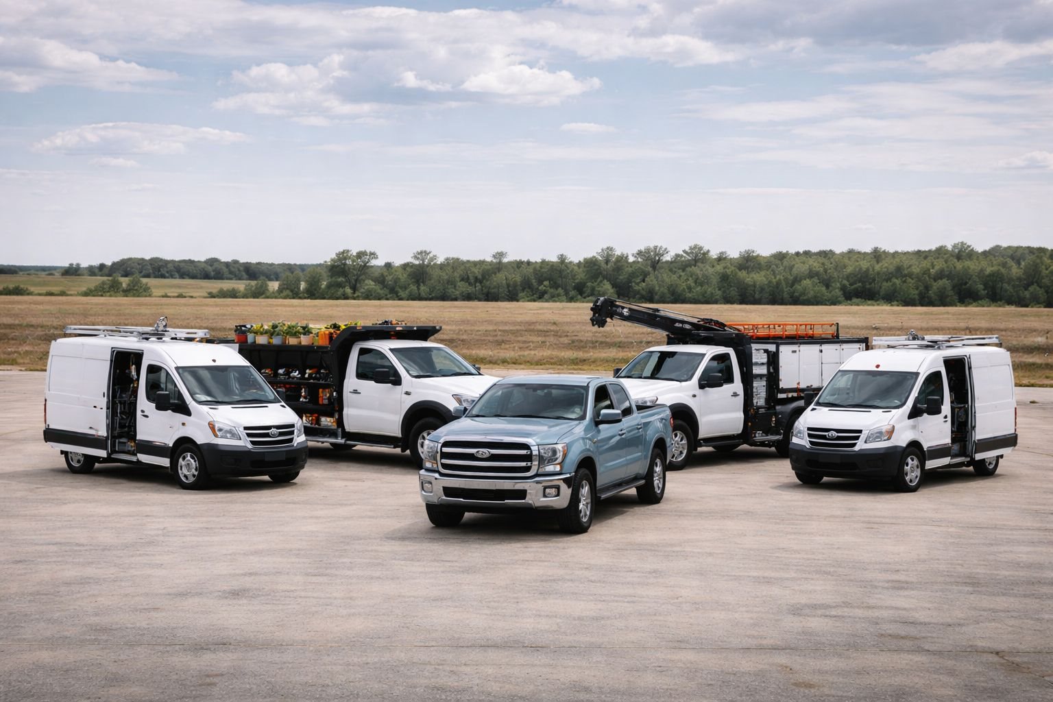 Ford commercial fleet trucks and vans for business use