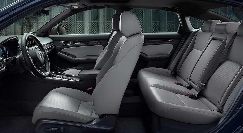 Black leather seating inside a 2026 Honda Civic
