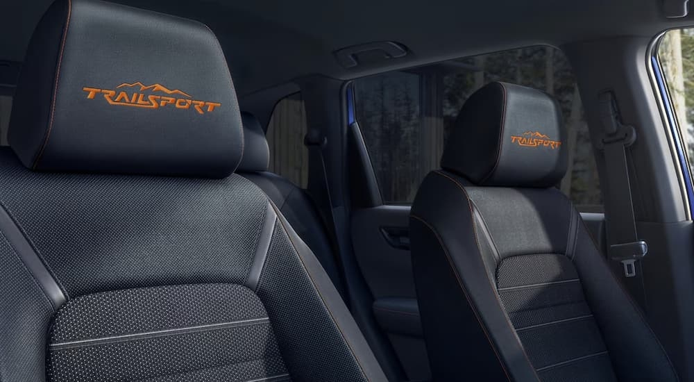 Black leather seats inside a 2026 Honda CR-V TrailSport