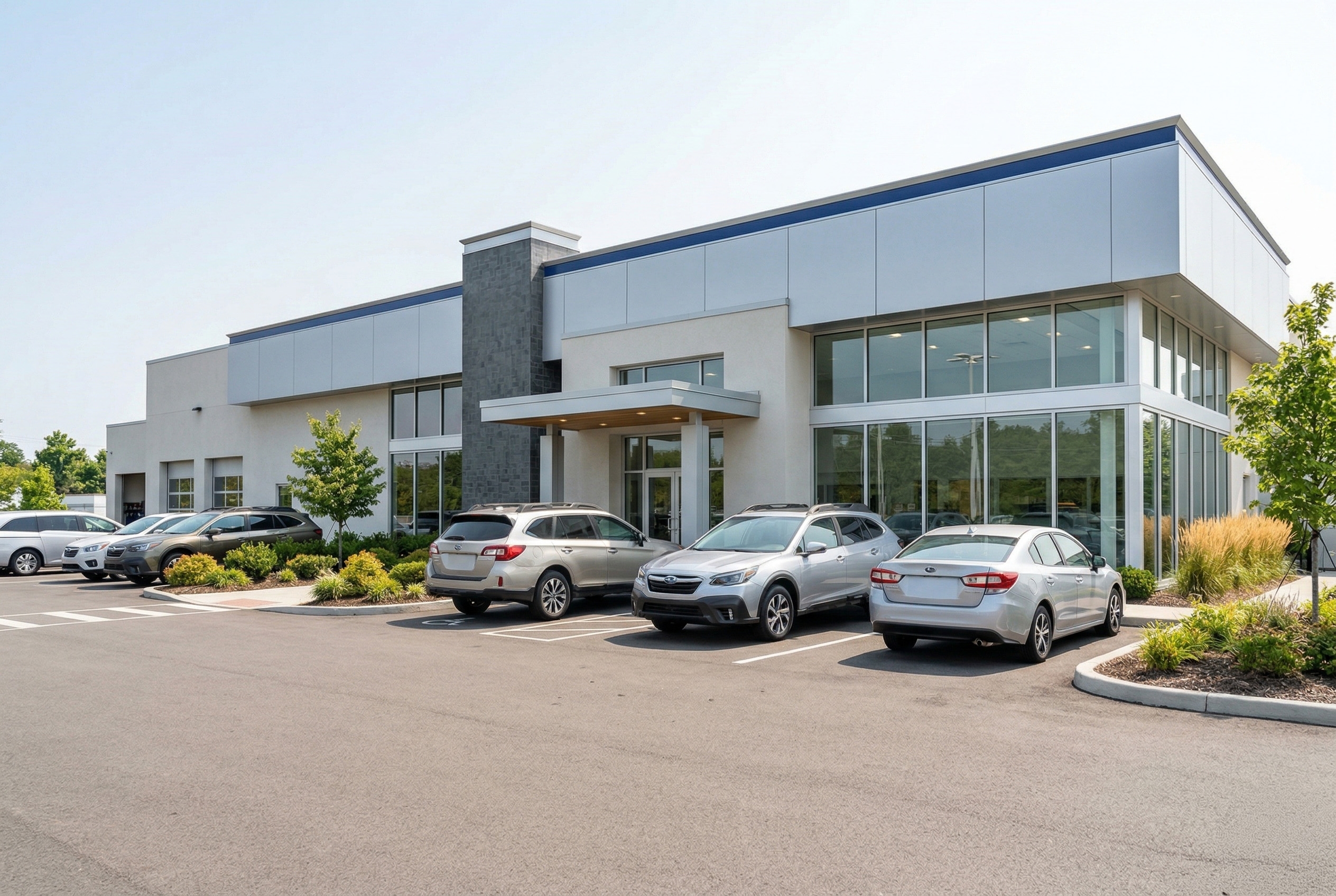 Castle Subaru McHenry dealership exterior in the Lake Geneva area