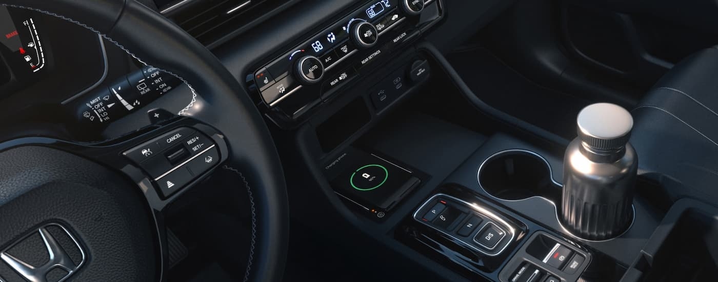 Center console and dashboard in a 2026 Honda Pilot