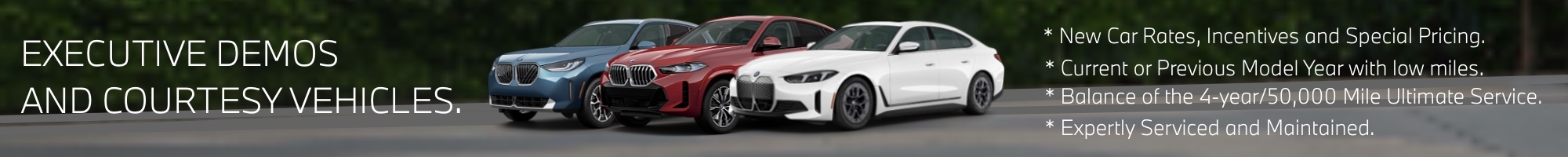 Executive demos and courtesy vehicles