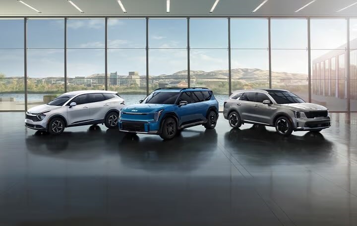 2026 Kia award-winning vehicles lineup including the EV9 and Sportage with IIHS Top Safety Pick+ badges in Denver Colorado