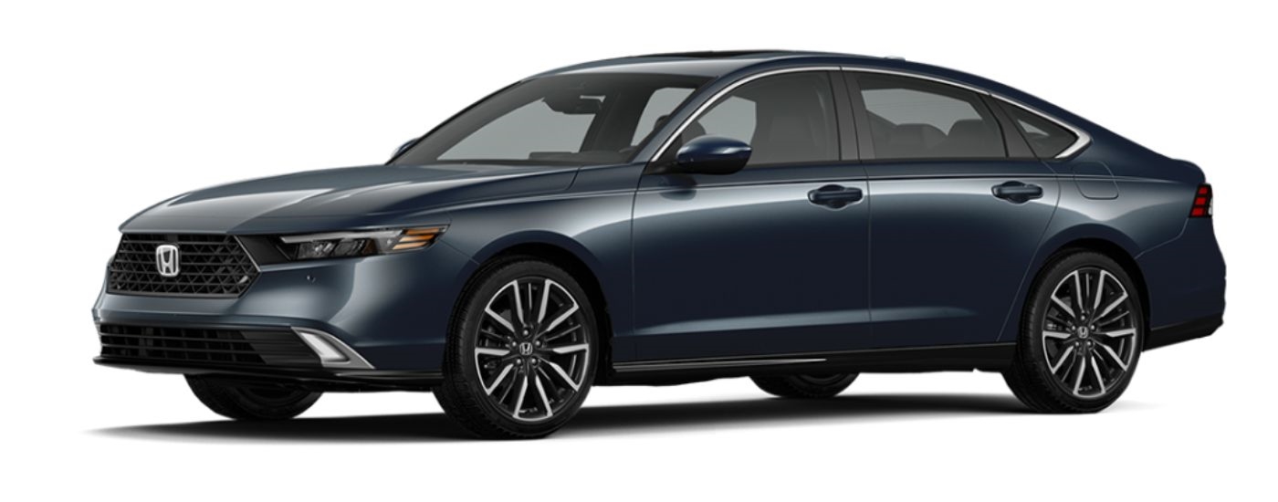 A blue 2026 Honda Accord angled left.