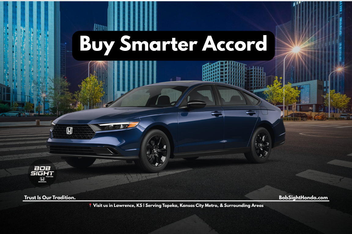 Used Honda Accord for sale in Lawrence KS at Bob Sight Honda with Kansas City Metro driving backdrop