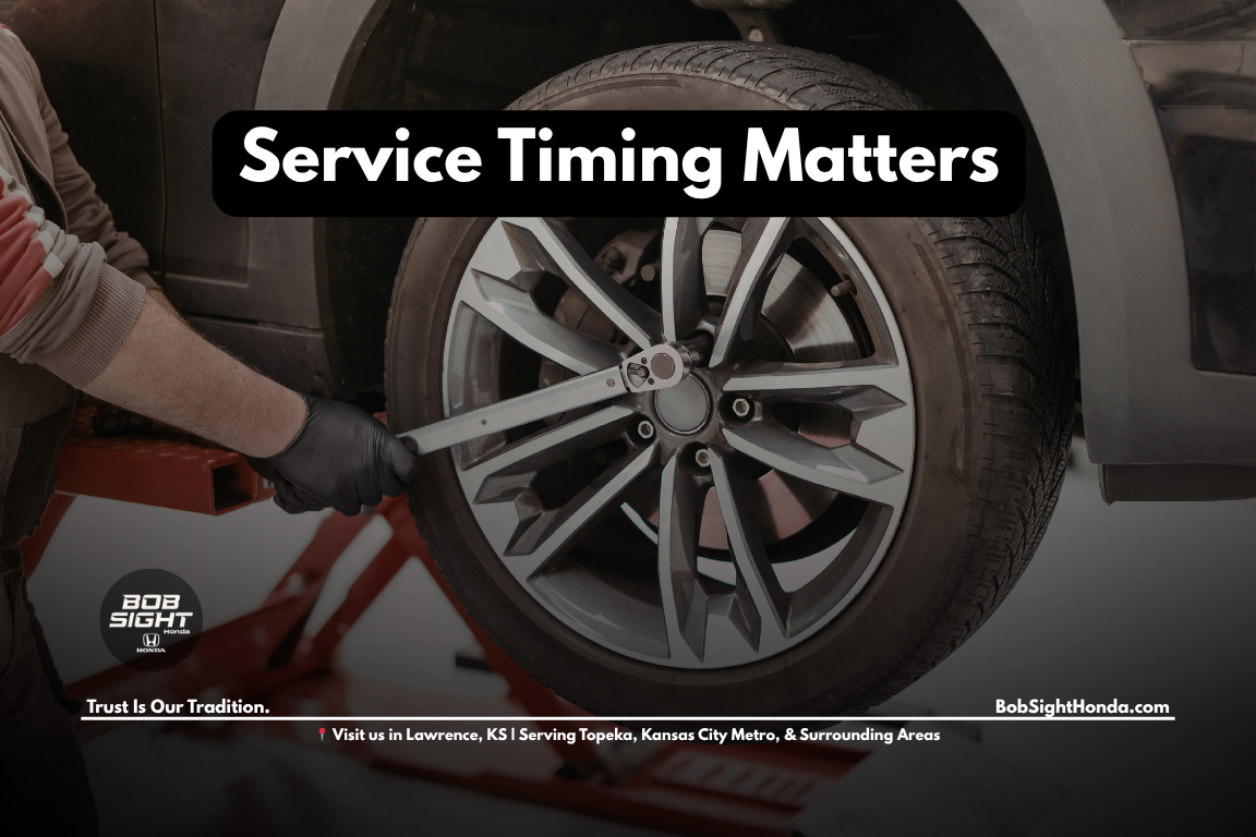 Honda service intervals maintenance being performed in Lawrence KS at Bob Sight Honda for Kansas City Metro commuters