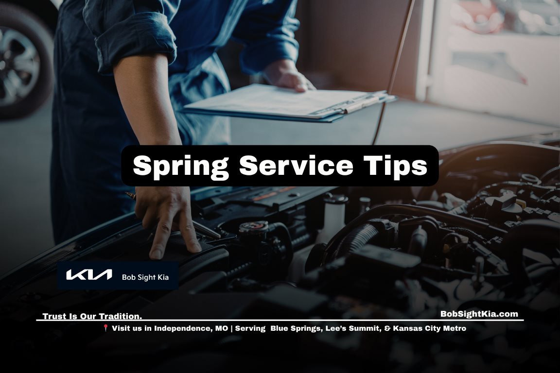 Kia service in Independence Missouri at Bob Sight Kia with spring maintenance for Jackson County and Kansas City Metro drivers