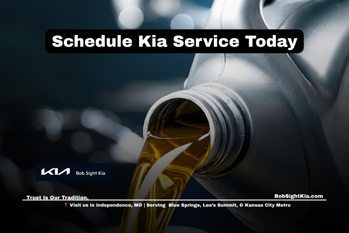 Kia service near Kansas City at Bob Sight Kia in Independence Missouri on Noland Road with vehicle maintenance in progress