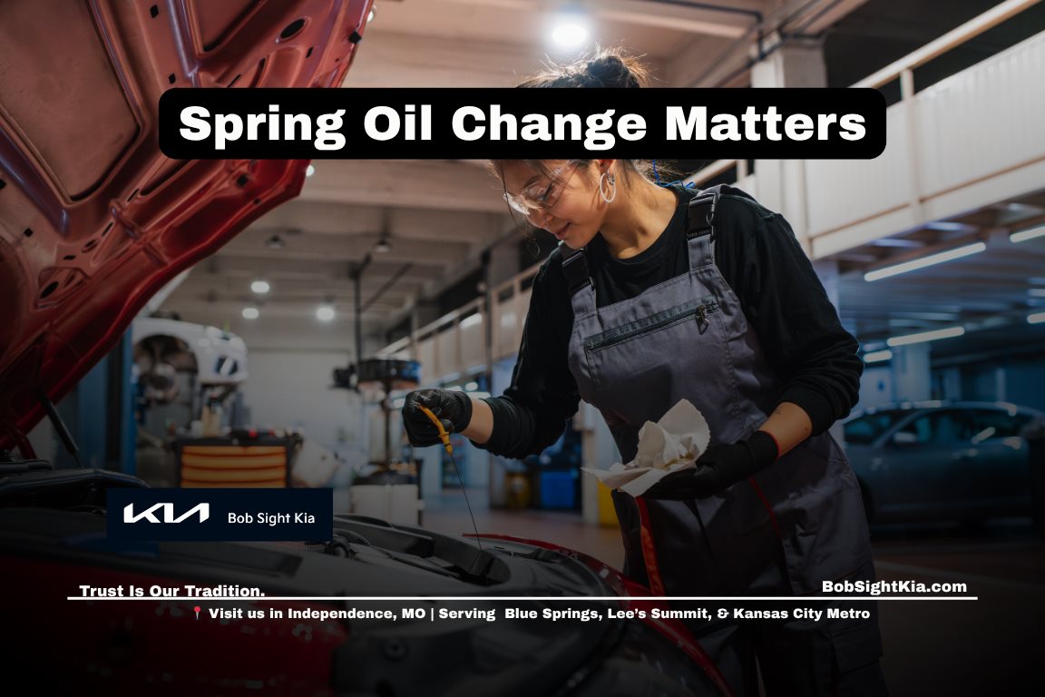 Kia oil change in Independence Missouri at Bob Sight Kia serving Jackson County drivers with spring maintenance service