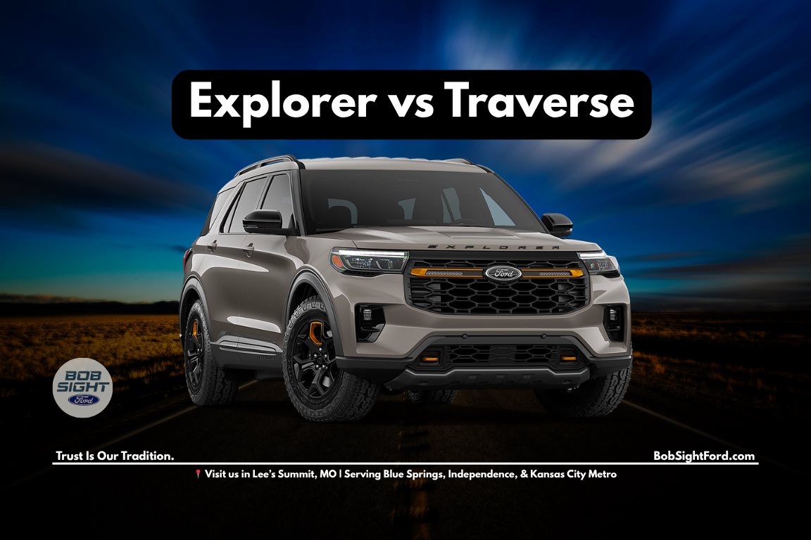 Ford Explorer vs Chevy Traverse comparison in Kansas City Missouri at Bob Sight Ford in Lee’s Summit for family SUV shoppers