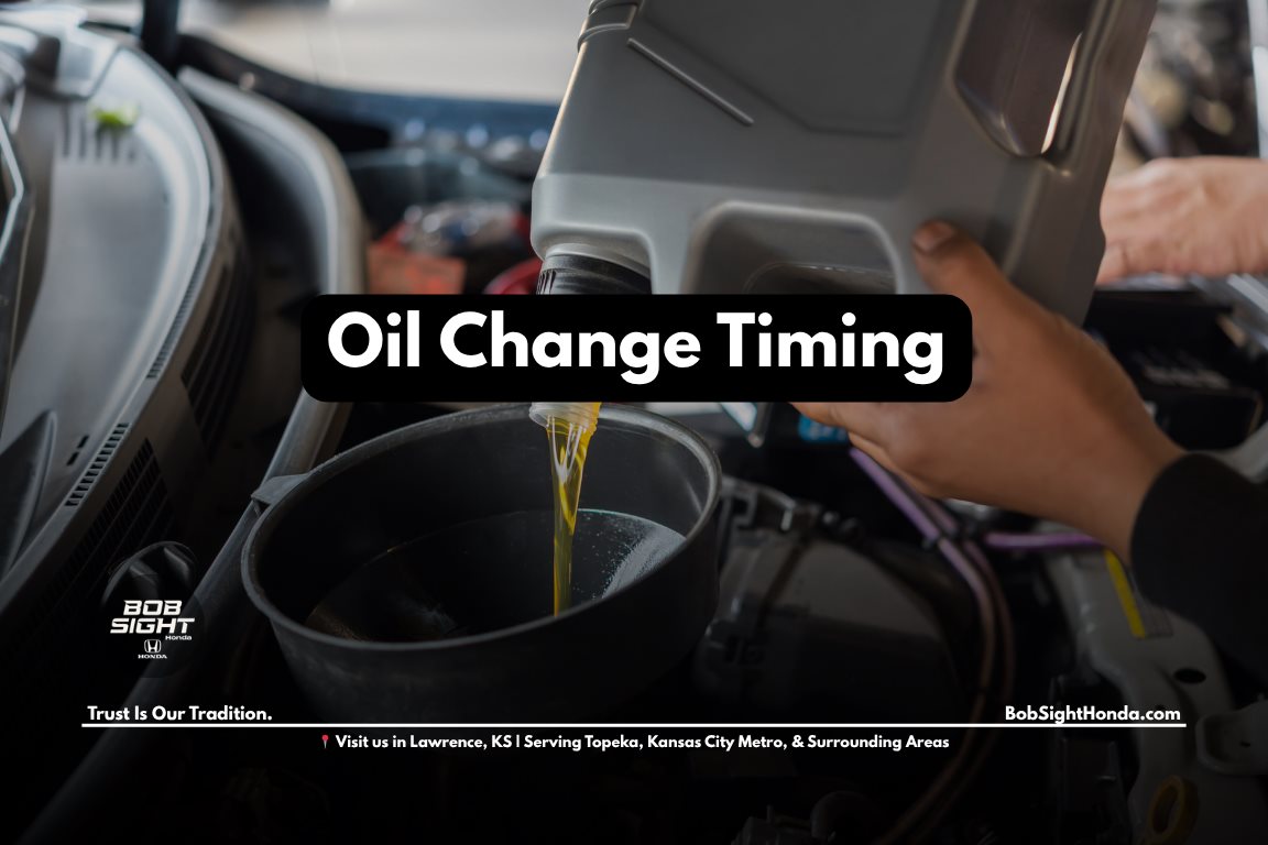 Honda oil change service in Lawrence Kansas at Bob Sight Honda helping Kansas City Metro drivers maintain engine performance and schedule routine maintenance