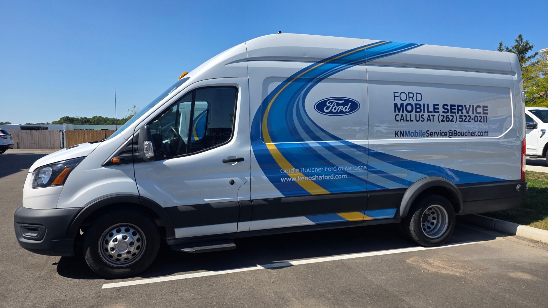 Ford Mobile Service van from Boucher Ford Kenosha parked on location for vehicle service