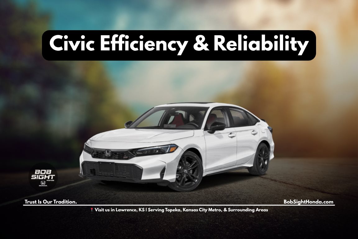 2026 Honda Civic for sale in Lawrence KS at Bob Sight Honda highlighting efficiency reliability and daily commuting for Kansas City Metro drivers