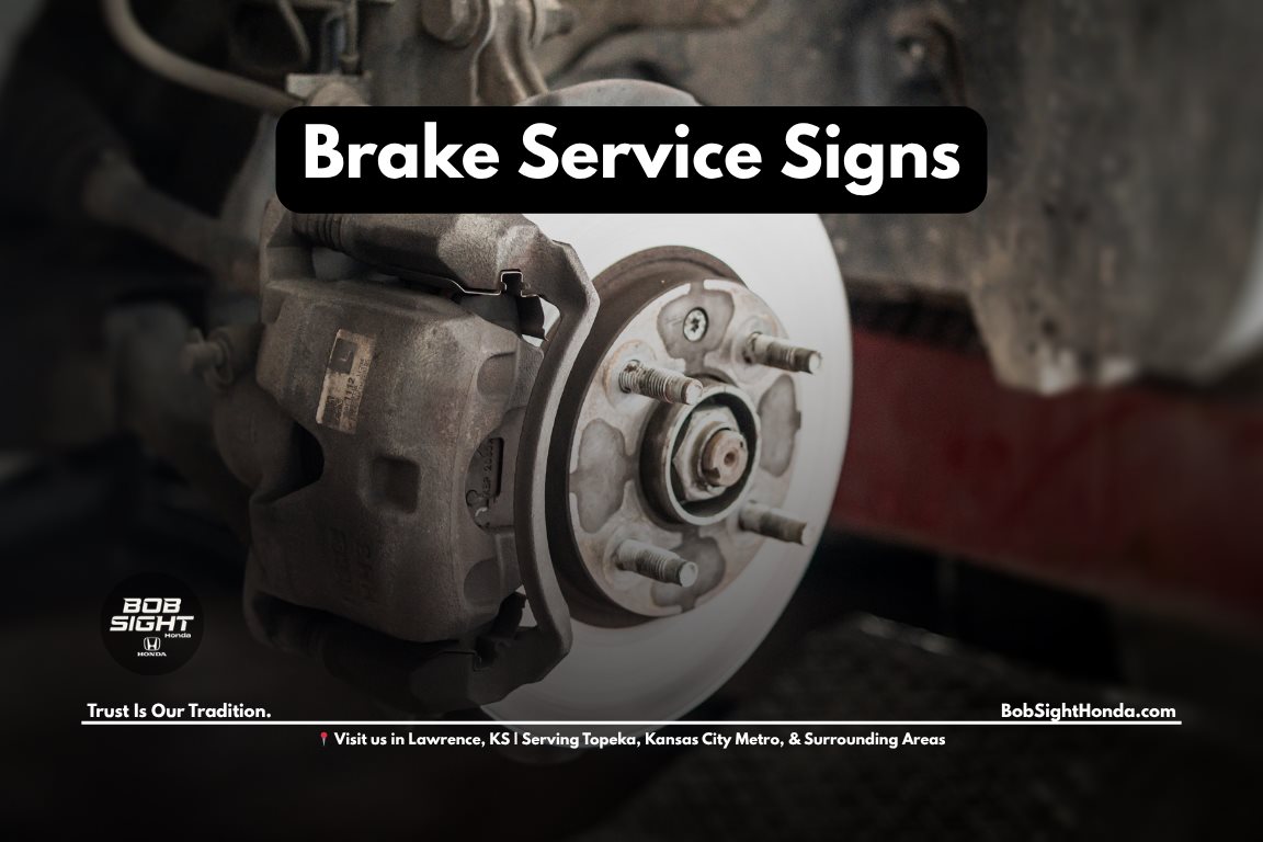Honda brake service near me in Lawrence KS at Bob Sight Honda showing brake inspection and replacement for drivers in Douglas County and Kansas City Metro