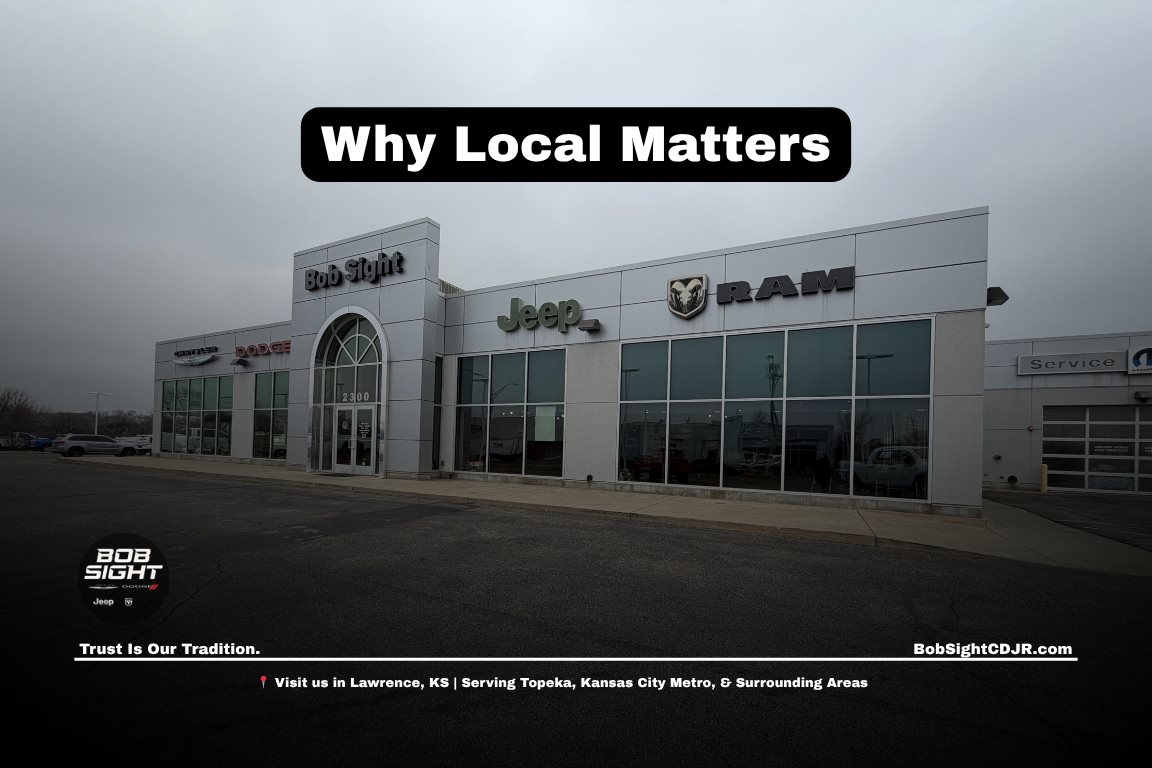 Car dealership in Lawrence KS at Bob Sight CDJR serving Kansas City Metro drivers with local inventory and trusted service experience