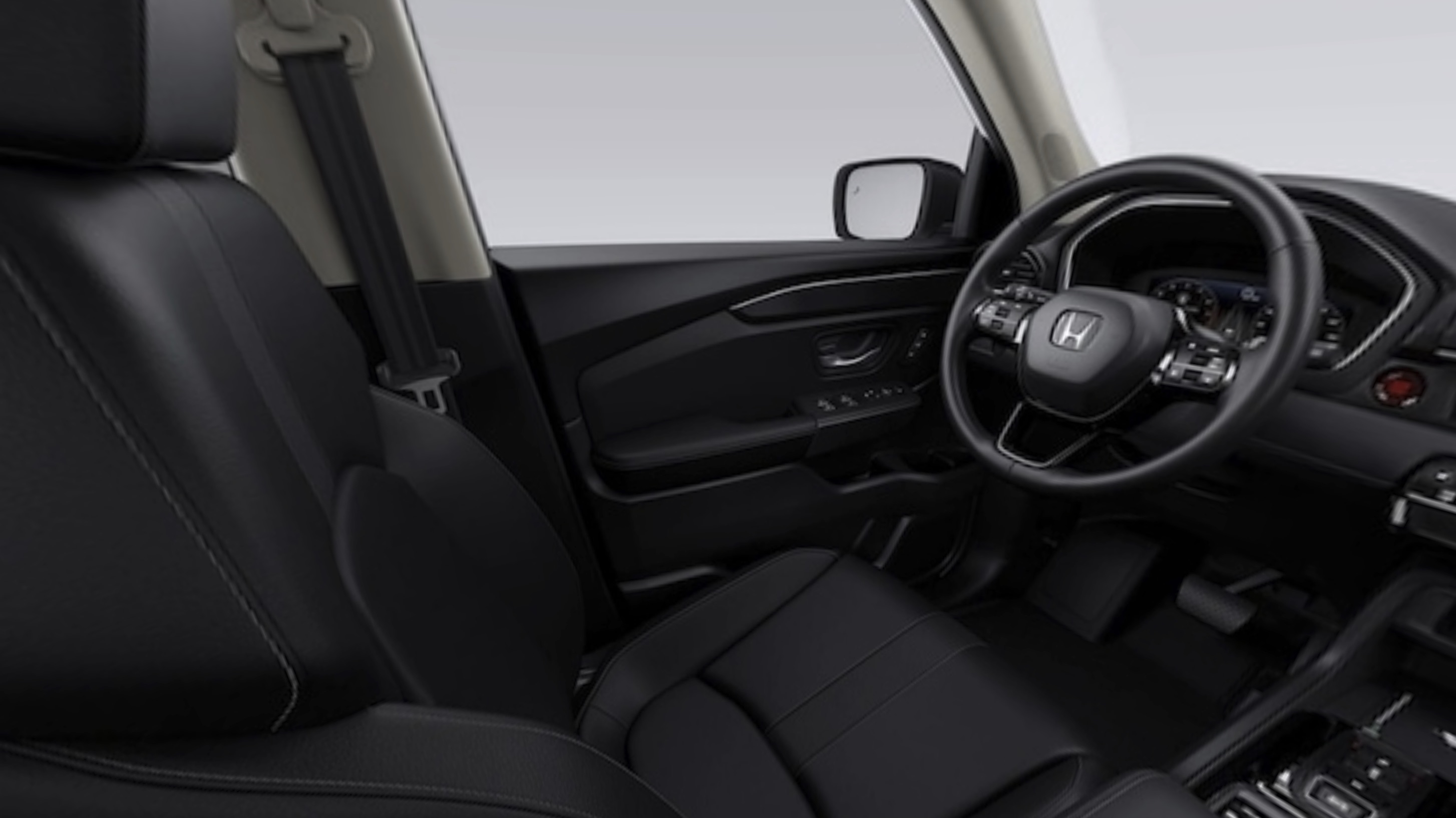 2026 Honda Passport Black Leather and Cloth interior seating
