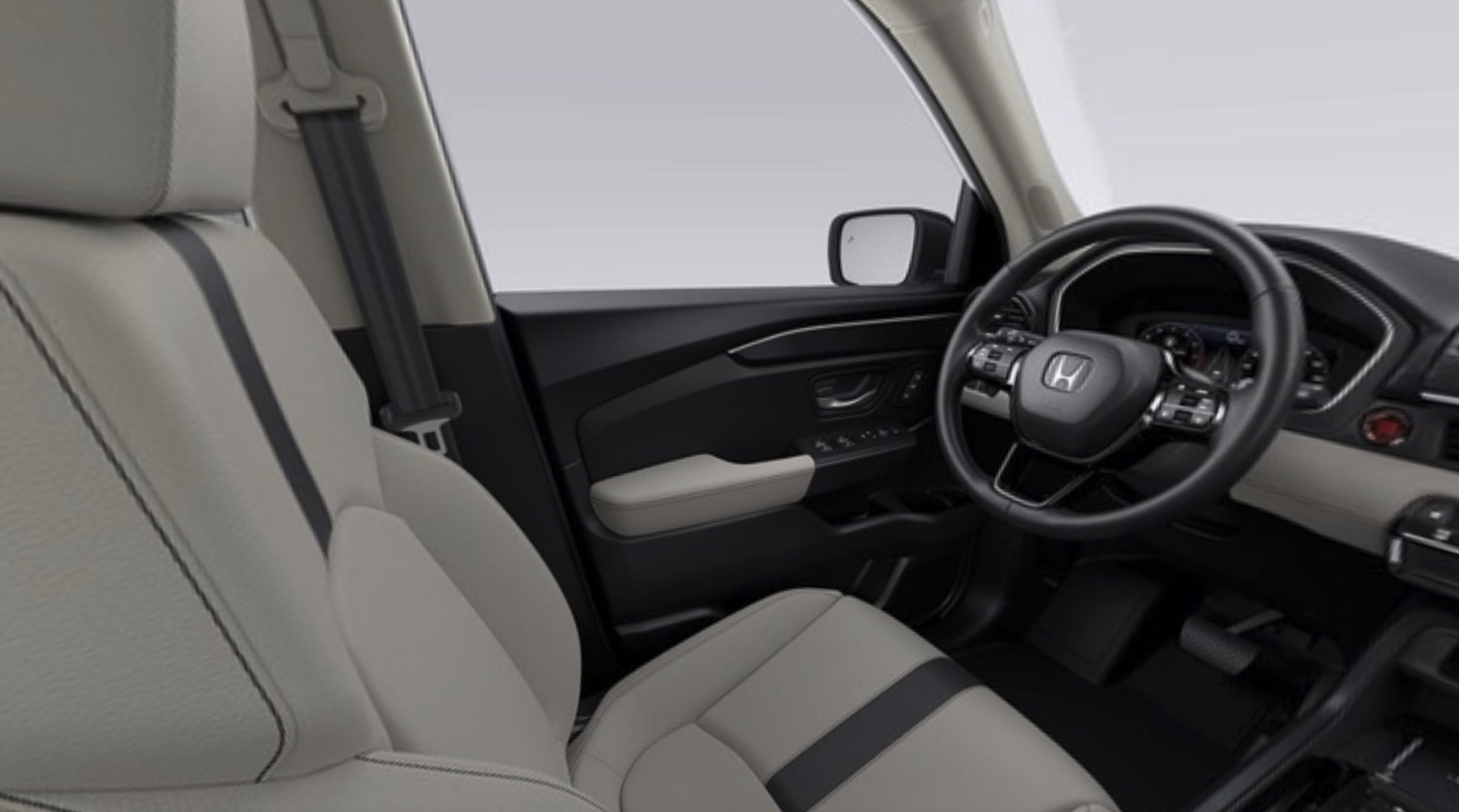 2026 Honda Passport Gray Leather and Cloth interior seating
